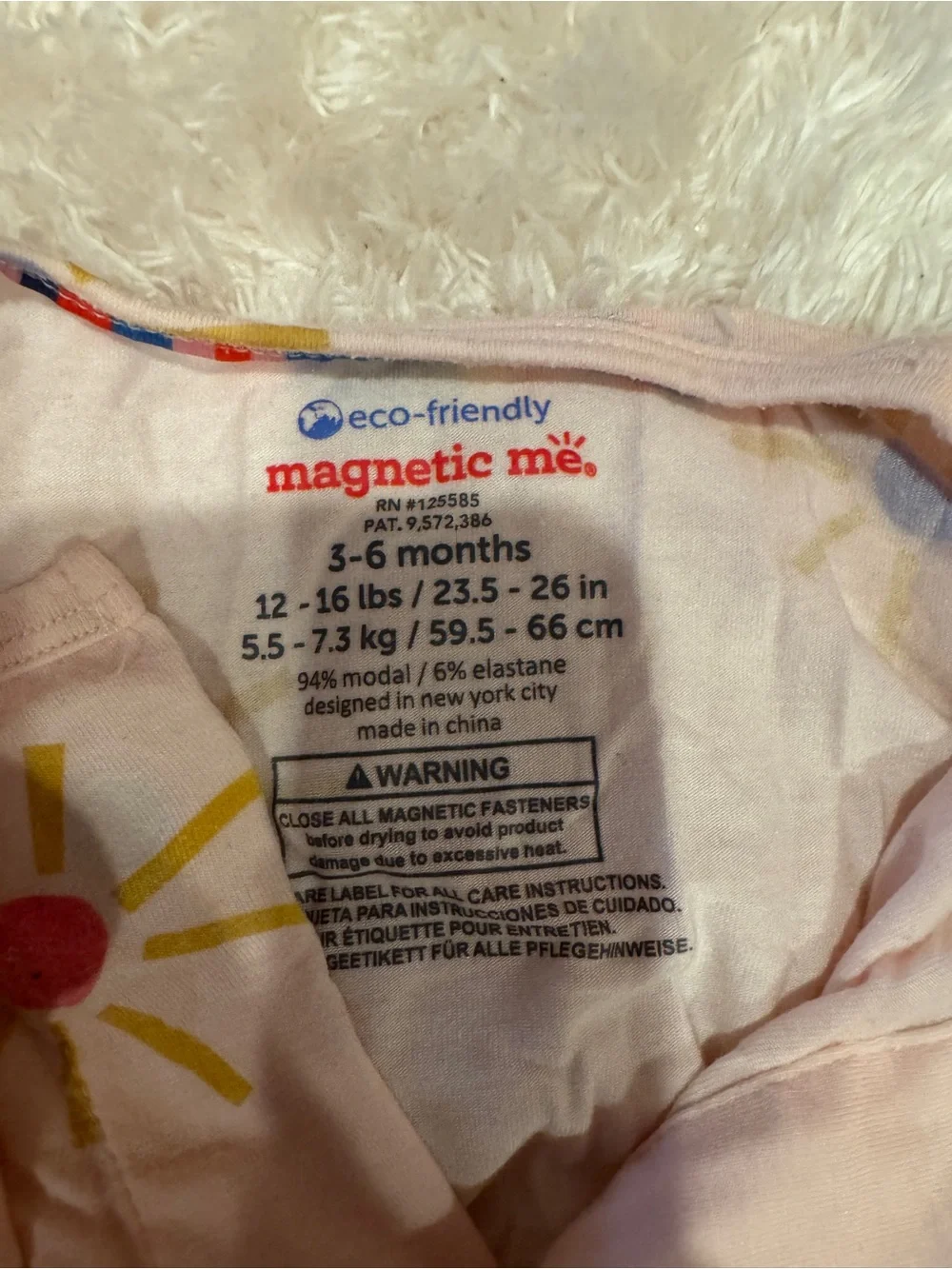 Magnetic Me Footie - Pink Sunprint